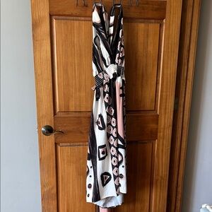 Stylish Black and Pink Patterned Dress - Never Worn